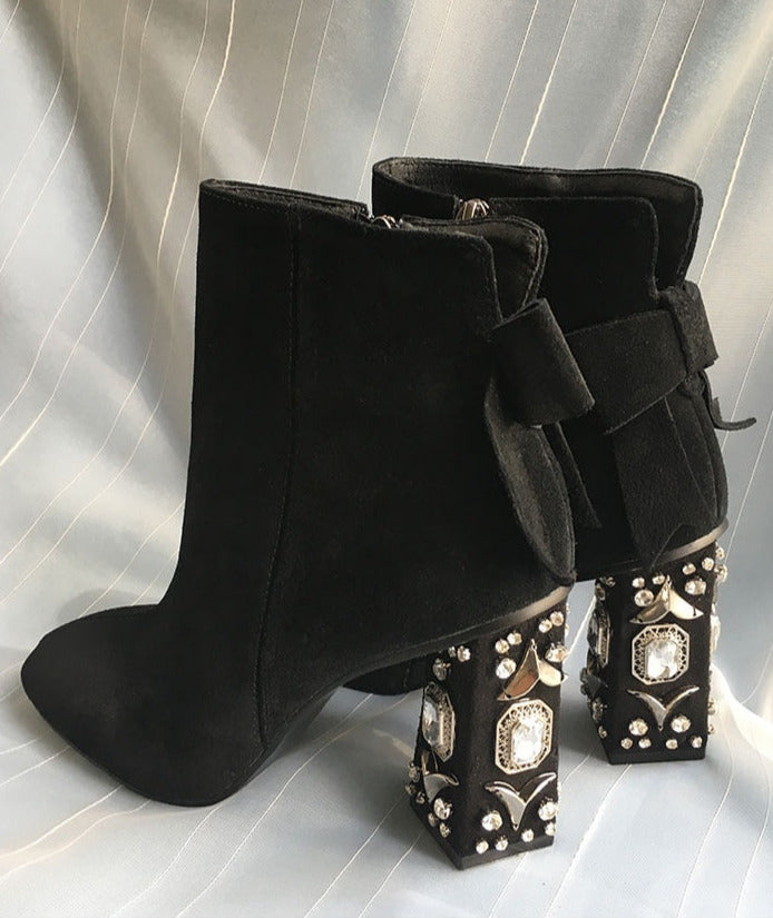 Vogue Crystal Suede Heels