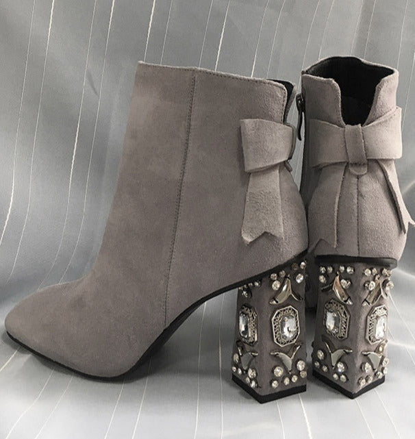 Vogue Crystal Suede Heels