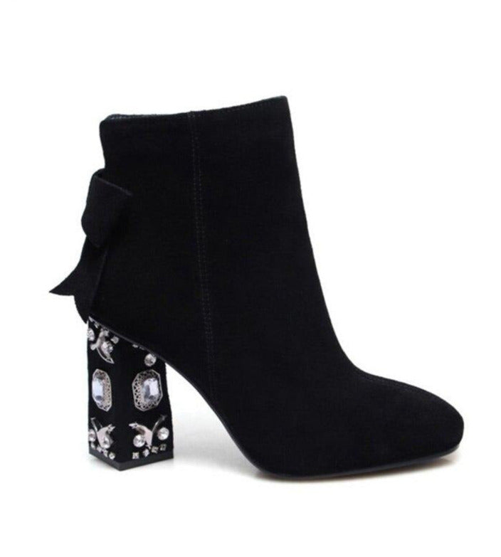 Vogue Crystal Suede Heels