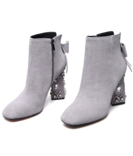 Vogue Crystal Suede Heels