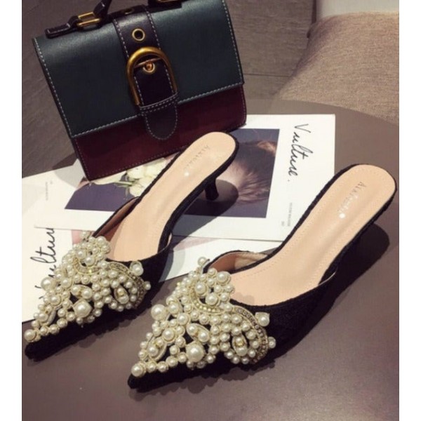 Alma Vida Pearl Embellished Heels