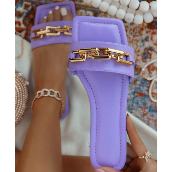 Velvet Chain Slippers