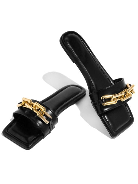 Velvet Chain Slippers