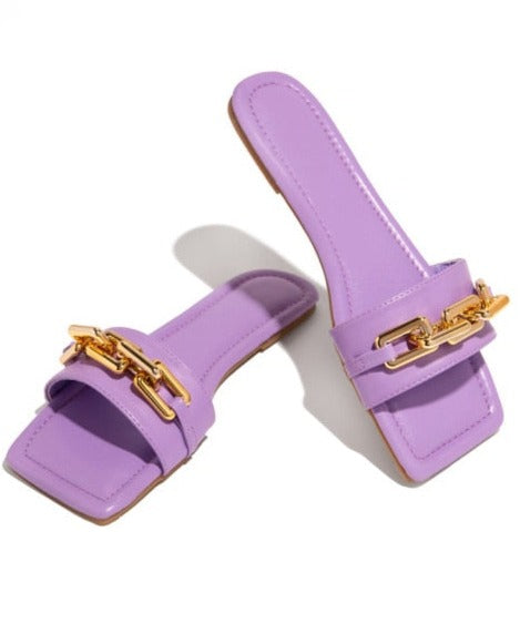 Velvet Chain Slippers