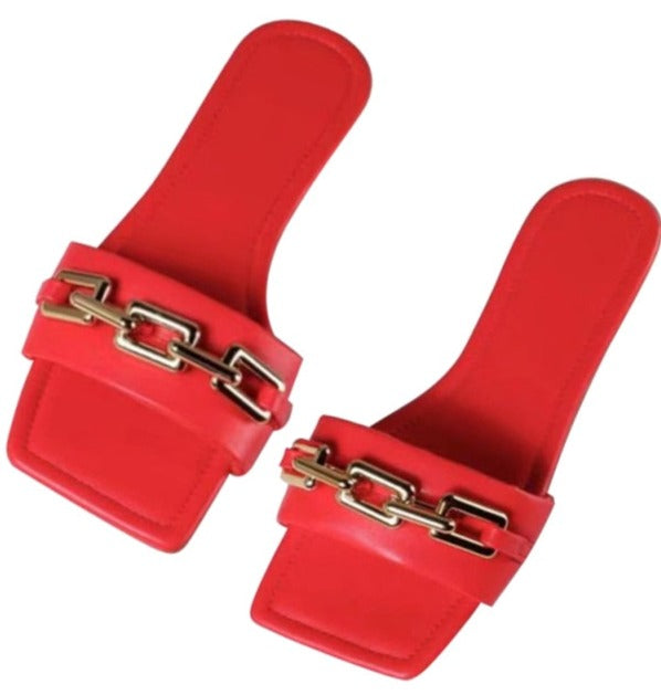 Velvet Chain Slippers