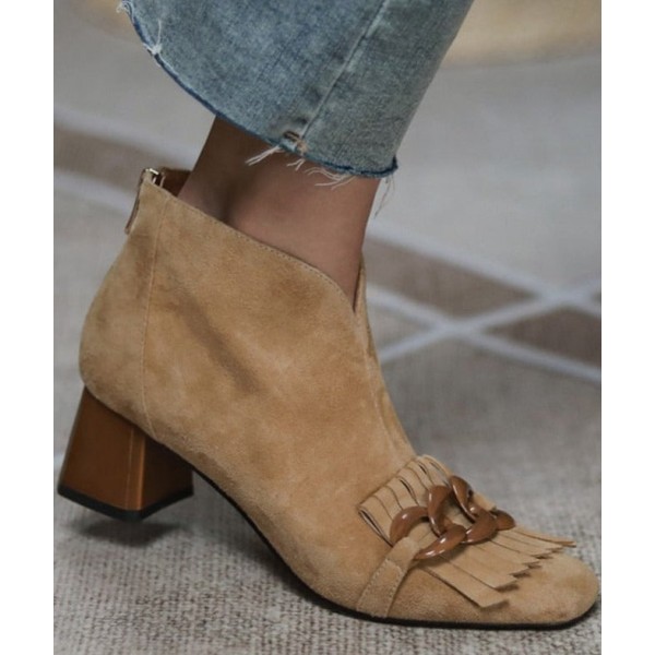 Edge Zipper Ankle Boots