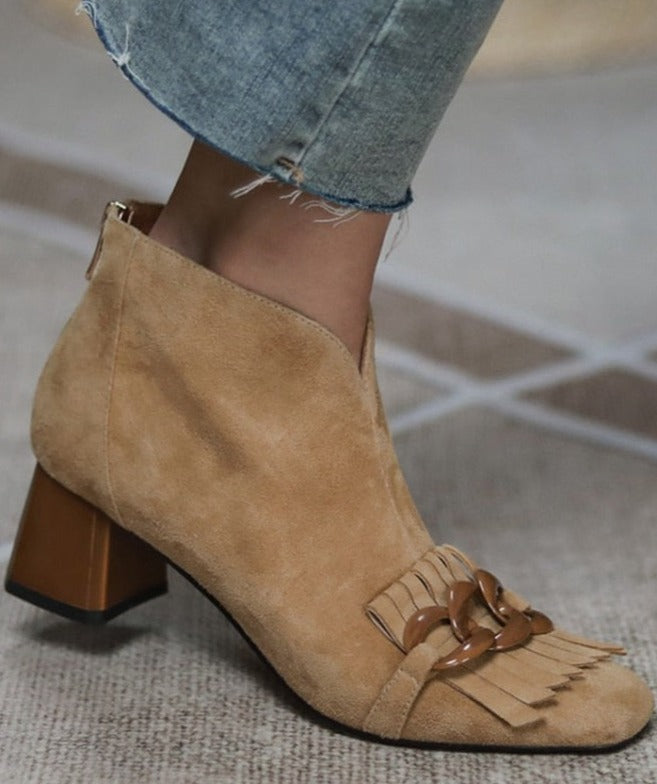 Edge Zipper Ankle Boots