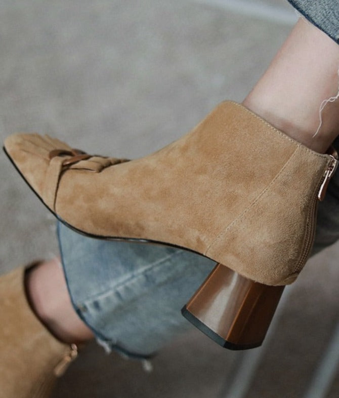 Edge Zipper Ankle Boots