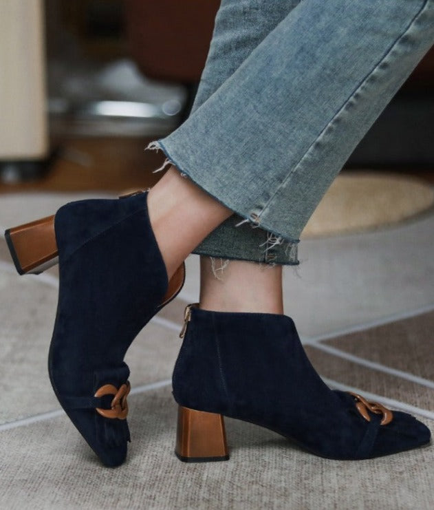 Edge Zipper Ankle Boots