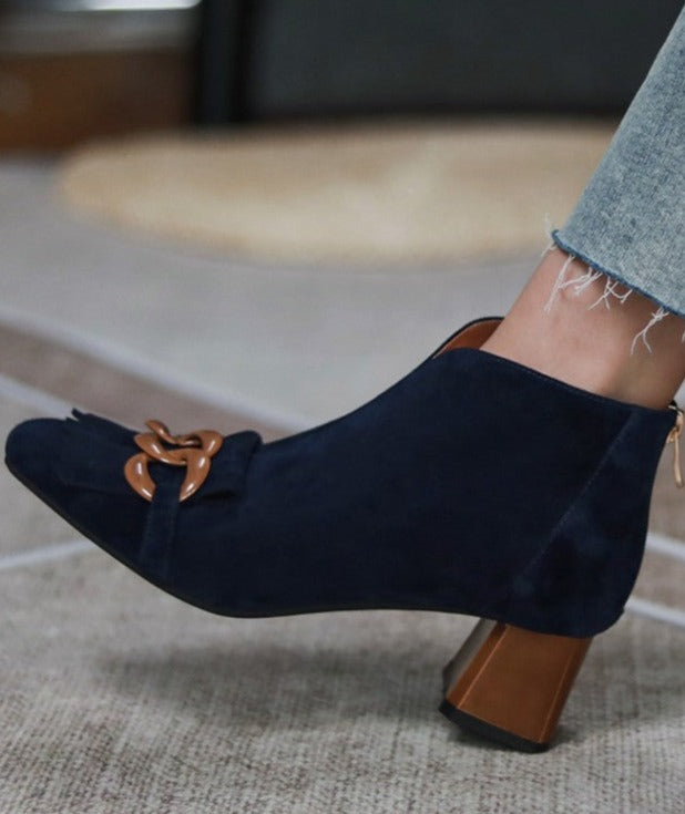 Edge Zipper Ankle Boots