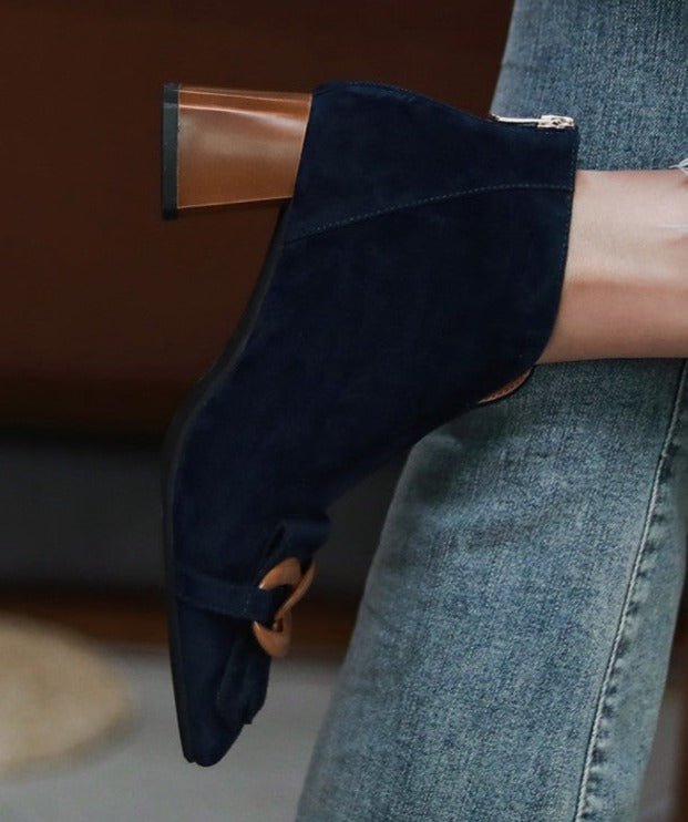 Edge Zipper Ankle Boots