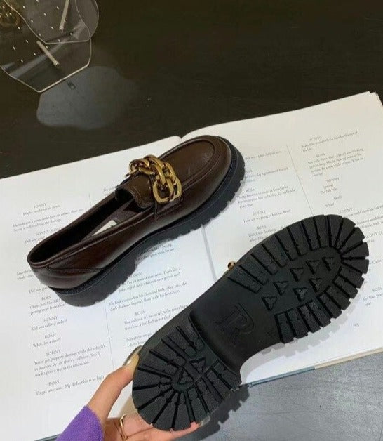 Spark Metal Chain Loafers