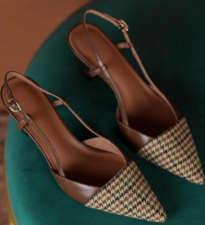 Infinity Leather Kitten Heels